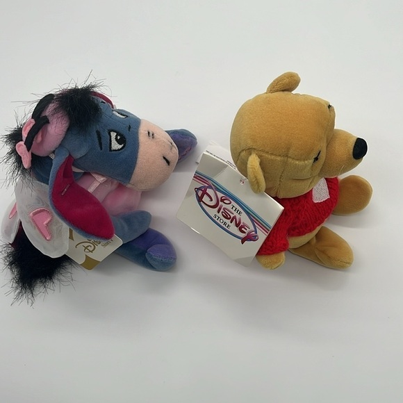 NWT Disney Valentines Plush Winnie Pooh Red Sweater + Love Bug Eeyore Stuffed - Picture 4 of 16